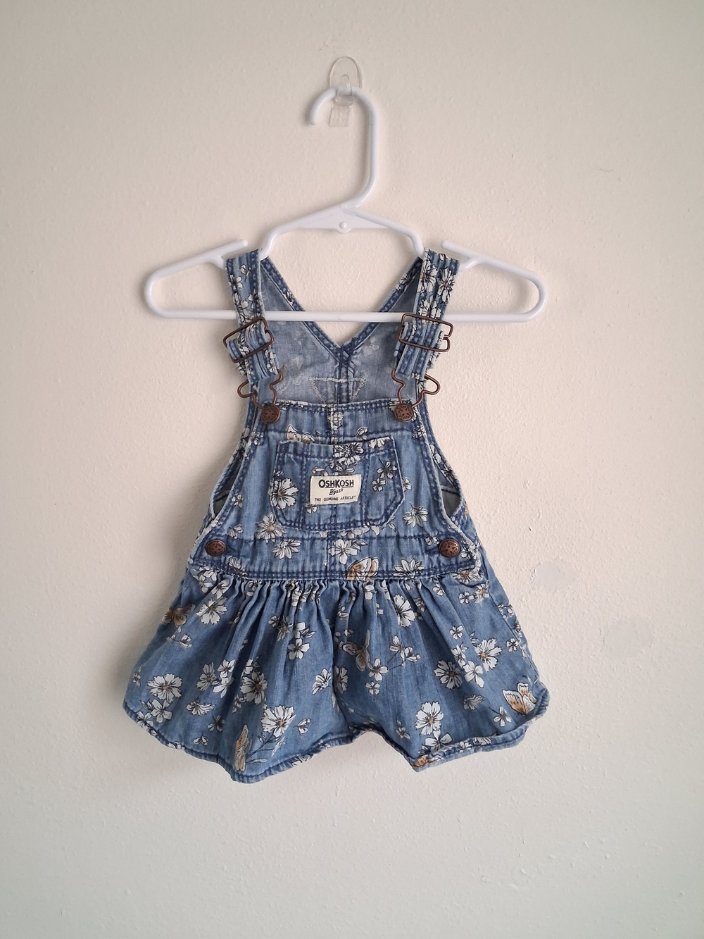 OshKosh B'gosh  Floral Denim Overalls 6 Months